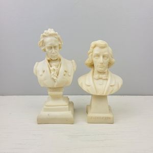 Bethoven and Chopin Resin Bust Sculptures made in Italy